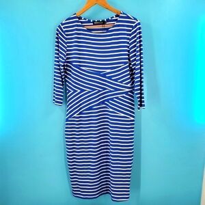 RePhyllis NWT blue and white striped faux wrap dress XL